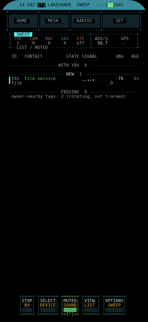 Figure 2 — A band sweep on LakeShark — the wide-span view that needs the full 2 MSPS. Image: SAMS0N1TE/LakeShark.