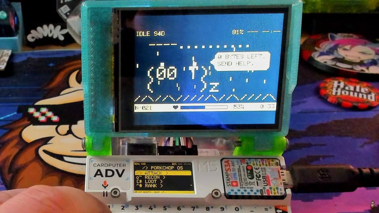 M5Stack Cardputer ADV — Dual-Screen Clamshell Mod