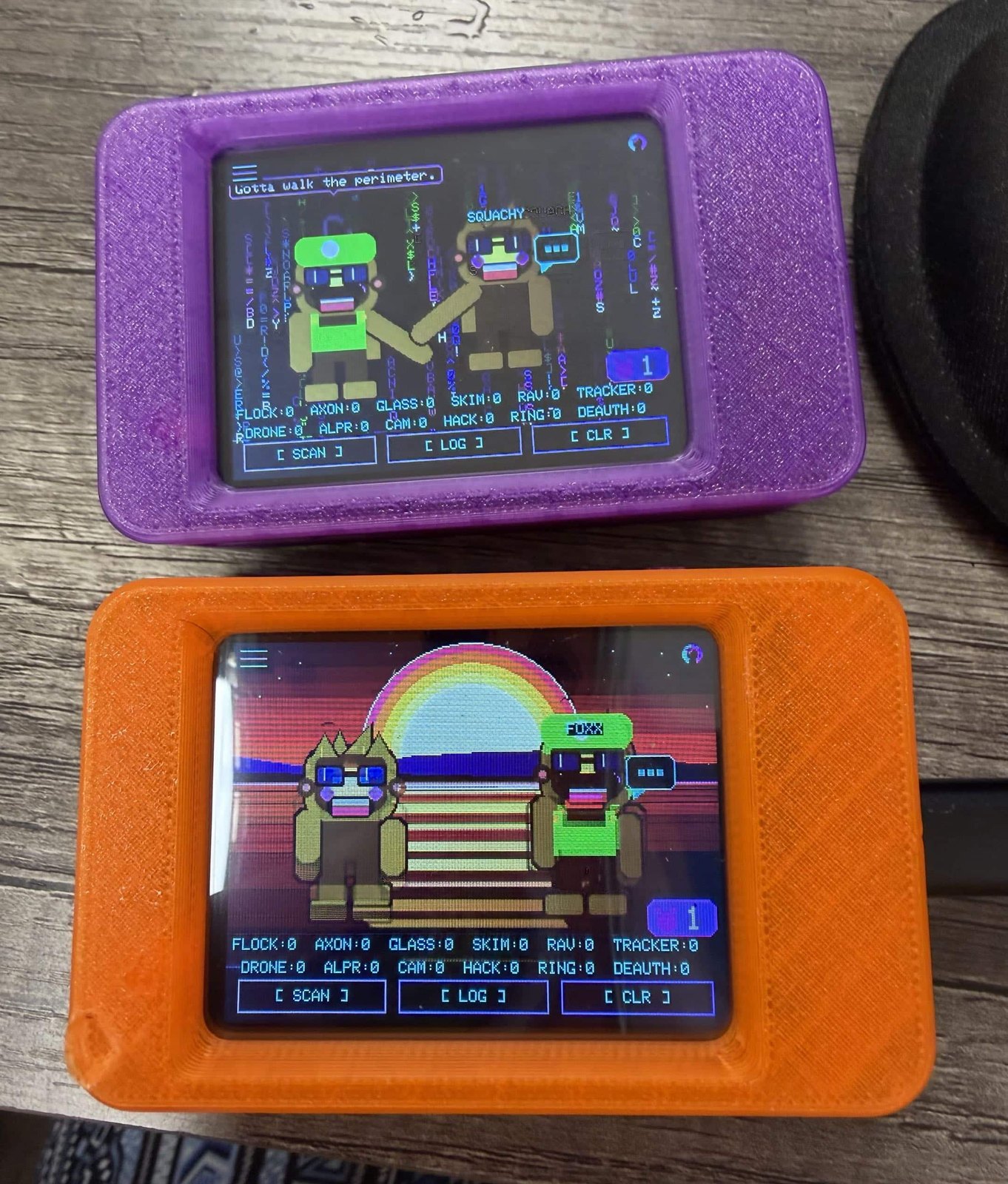 Figure 6 — Two Rabbit Labs Phantoms, purple and orange, running SquachWatch — the ready-built option. Image: Rabbit Labs, The Phantom product page.