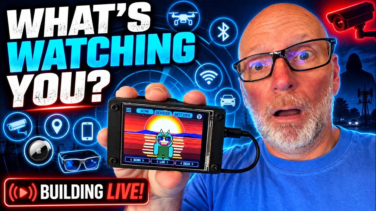 Figure 3 — Within weeks other makers were building it on camera: PRK Radio's live build of a CYD running SquachWatch. Image: PRK Radio, "Building SquachWatch LIVE! What Can This $15 Gadget Detect…