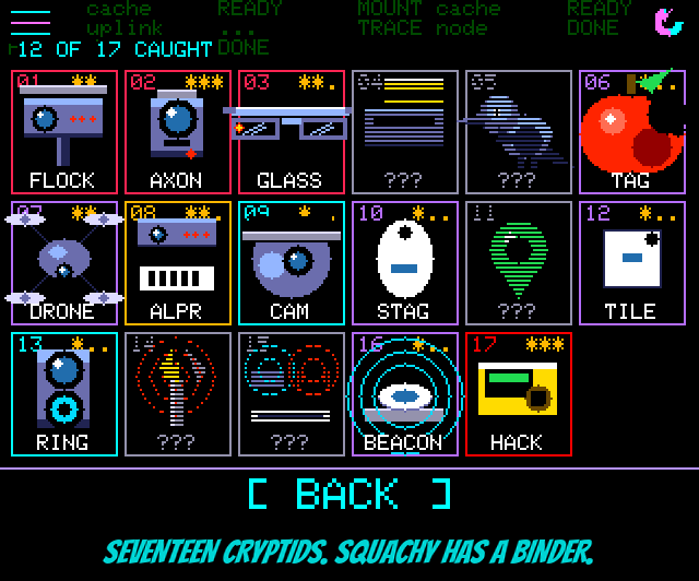 Figure 2 — The LOG, one row per device: DRONE, HACKER, IBEACON, TILE, META and RING entries from the firmware's own renderer. Each row is one signature match, not one transmission. Image: SquachW…