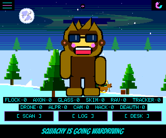 Figure 1 — The SquachWatch main screen with its per-type counter rows, from the wardriving release teaser. Every build in this volume ends up on this screen. Image: SquachWatch-CYD firmware scree…