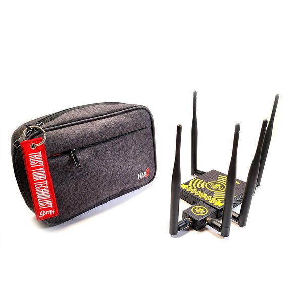 Figure 18.1 — The Mark VII + AC Tactical kit's accessory complement: the tactical carry case (left) and a Mark VII fully kitted with the MK7AC adapter and the full antenna array (right). The MK7AC …